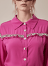 Cămașă roz fucsia cu perle și ștrasuri - OK Lux. All rights reserved. - Shirts - FUCHSIA PINK - 