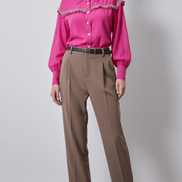 Cămașă roz fucsia cu perle și ștrasuri - OK Lux. All rights reserved. - Shirts - FUCHSIA PINK - 