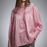 Camasă roz metalezată cu guler înalt - OK Lux. All rights reserved. - Shirts - S - 