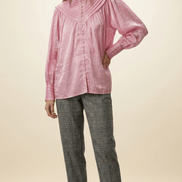 Camasă roz metalezată cu guler înalt - OK Lux. All rights reserved. - Shirts - S - 