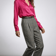 Camasă roz satinată cu croi clasic - OK Lux. All rights reserved. - Shirts - BLACK - 