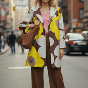 Cardigan bej floral cu croială fluidă - OK Lux. All rights reserved. - Cardigans - BEIGE - 