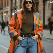 Cardigan Flower în A portocaliu - OK Lux. All rights reserved. - Cardigans - ORANGE - 