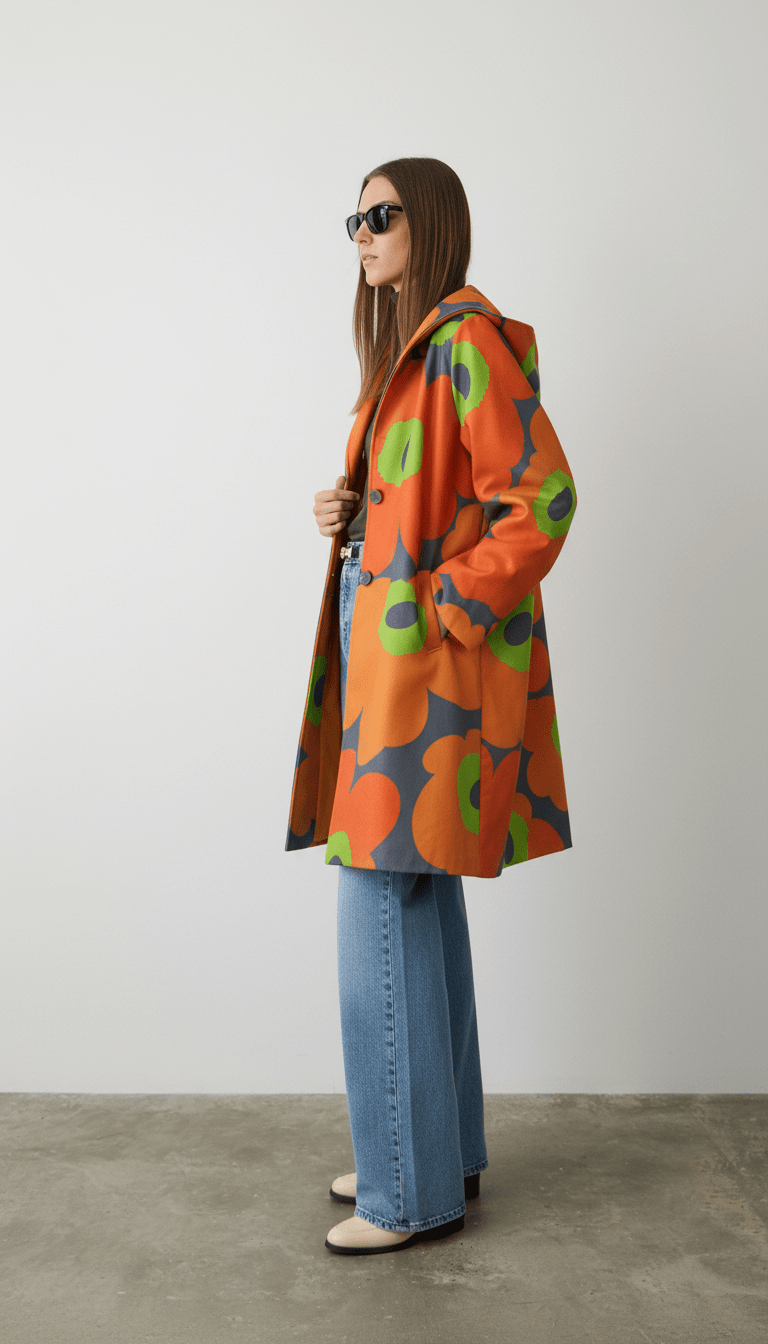 Cardigan Flower în A portocaliu - OK Lux. All rights reserved. - Cardigans - ORANGE - 