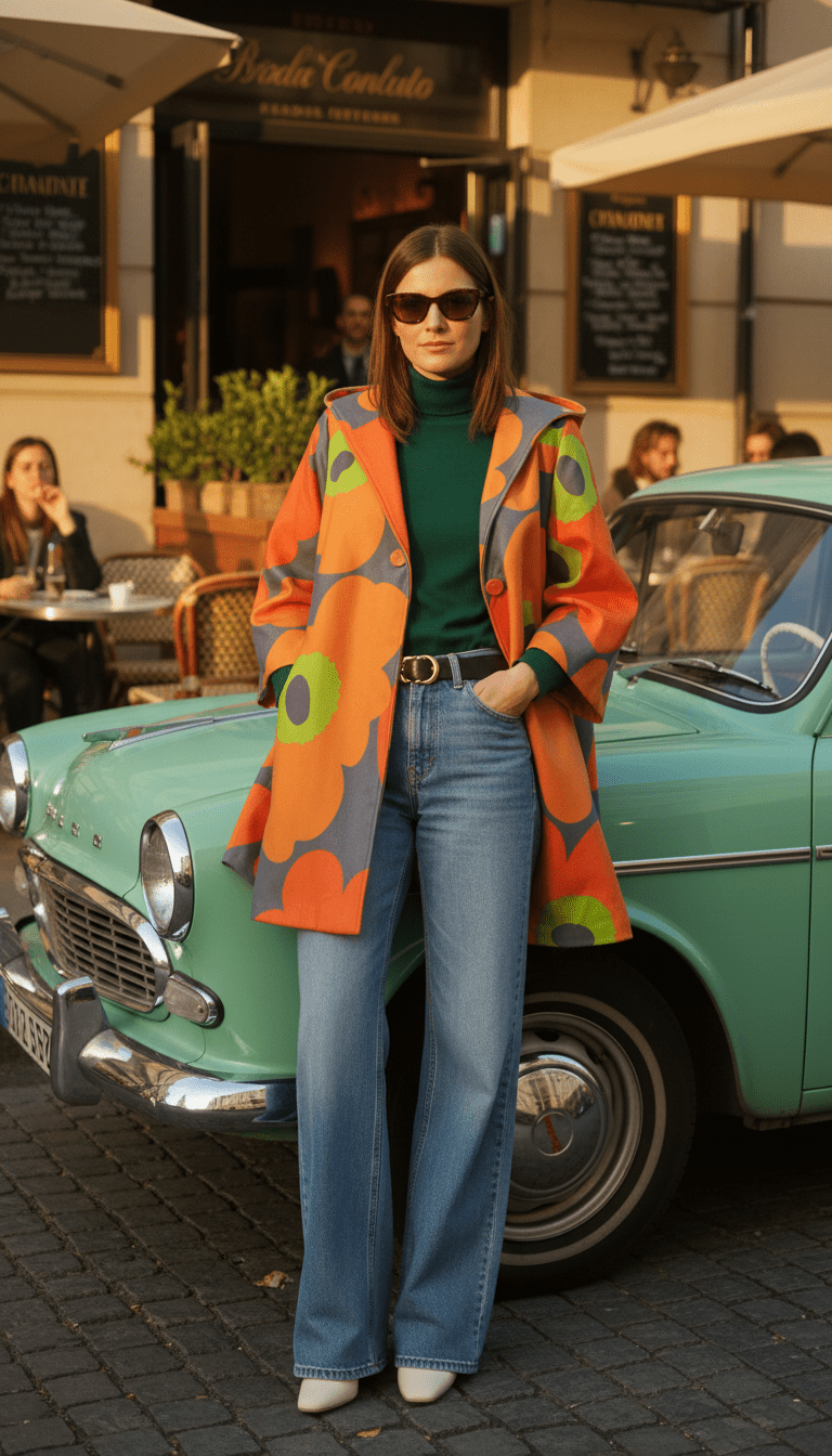 Cardigan Flower în A portocaliu - OK Lux. All rights reserved. - Cardigans - ORANGE - 