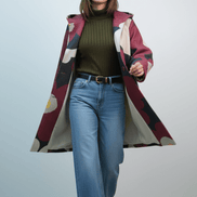 Cardigan grena fluid cu imprimeu floral - OK Lux. All rights reserved. - Cardigans - 