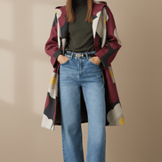 Cardigan grena fluid cu imprimeu floral - OK Lux. All rights reserved. - Cardigans - 