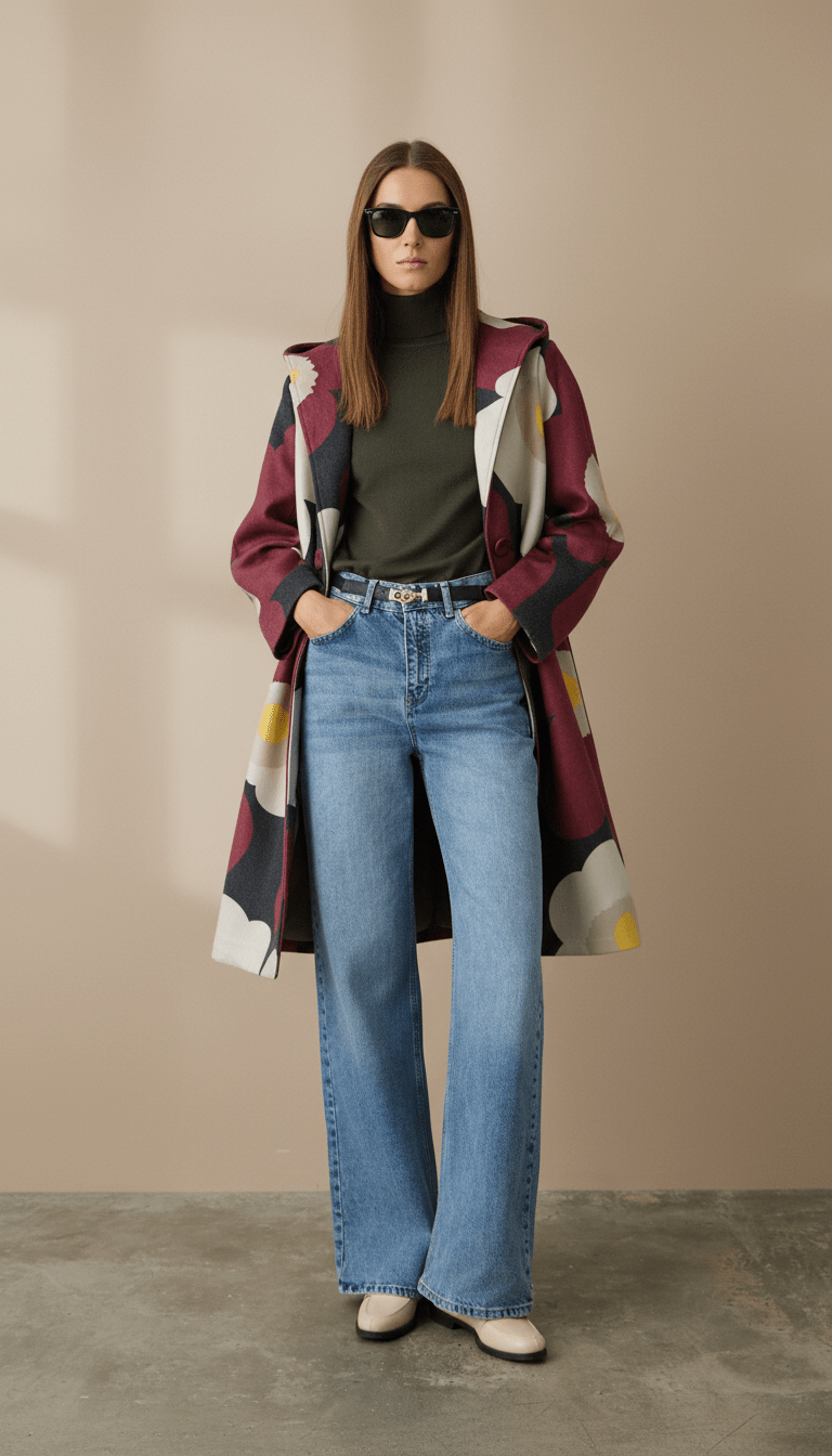 Cardigan grena fluid cu imprimeu floral - OK Lux. All rights reserved. - Cardigans - 