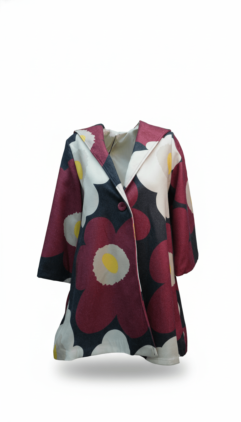 Cardigan grena fluid cu imprimeu floral - OK Lux. All rights reserved. - Cardigans - 