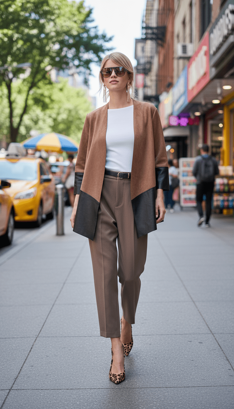 Cardigan maro ciocolatiu din piele ecologică - OK Lux. All rights reserved. - Cardigans - CHOCOLATE BROWN - 