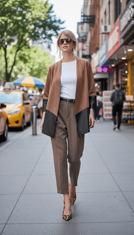 Cardigan maro ciocolatiu din piele ecologică - OK Lux. All rights reserved. - Cardigans - CHOCOLATE BROWN - 