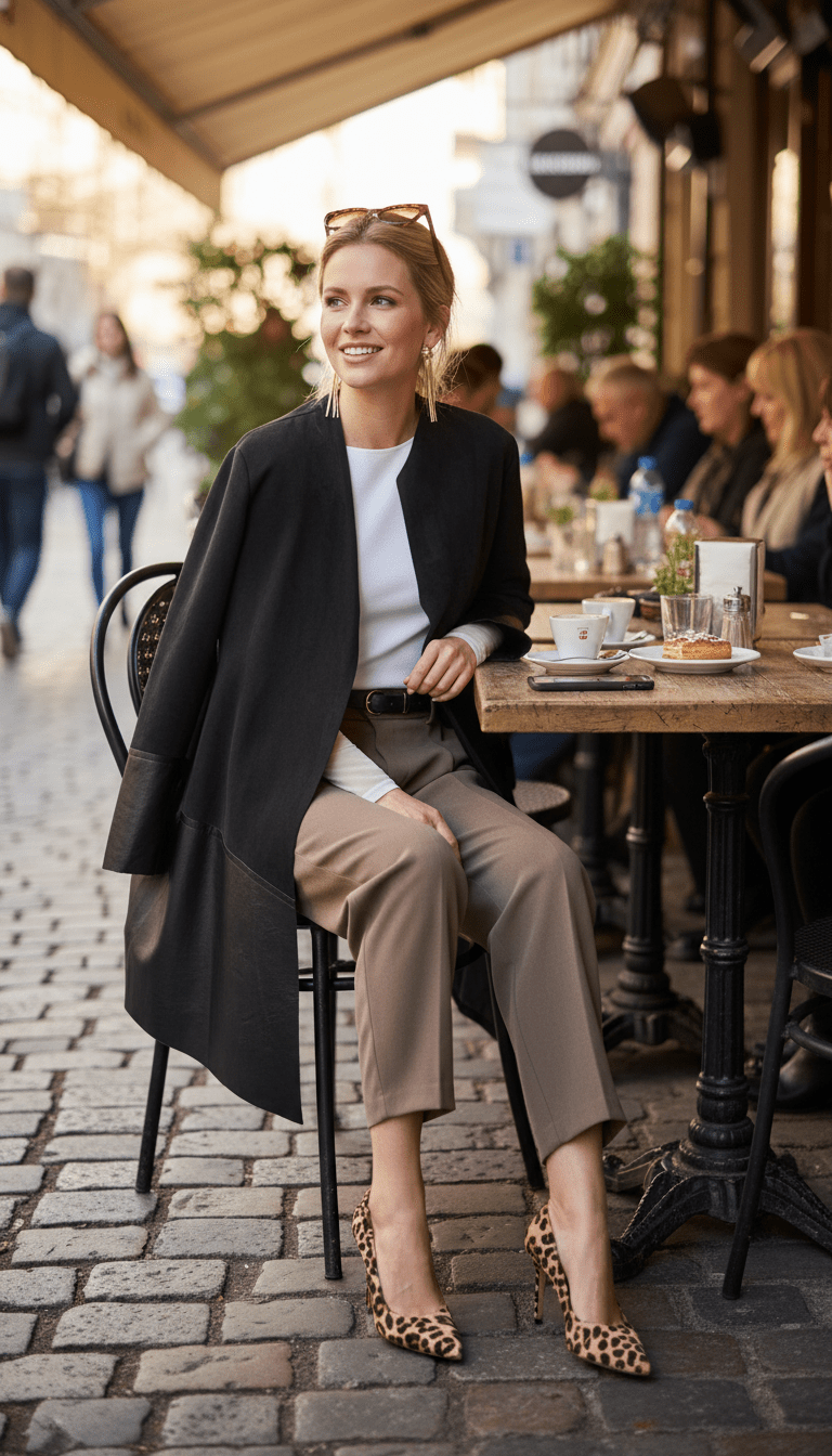 Cardigan negru elegant din piele ecologică - OK Lux. All rights reserved. - Cardigans - BLACK - 