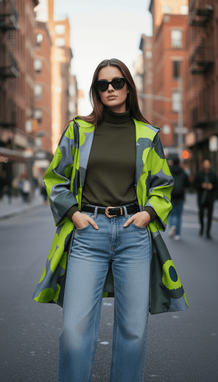 Cardigan verde fluid cu imprimeu floral - OK Lux. All rights reserved. - Cardigans - GREEN - 