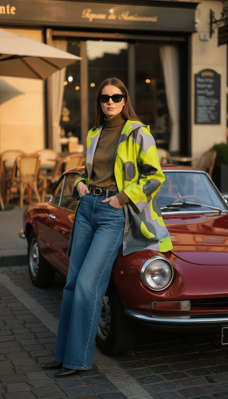 Cardigan verde fluid cu imprimeu floral - OK Lux. All rights reserved. - Cardigans - GREEN - 