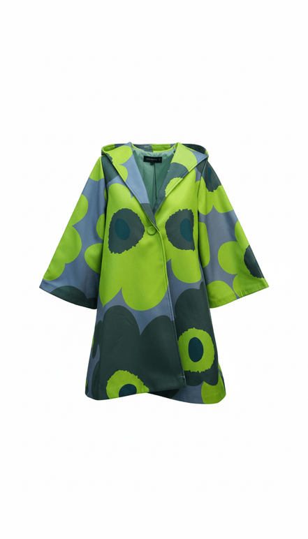 Cardigan verde fluid cu imprimeu floral - OK Lux. All rights reserved. - Cardigans - GREEN - 