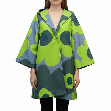 Cardigan verde fluid cu imprimeu floral - OK Lux. All rights reserved. - Cardigans - GREEN - 