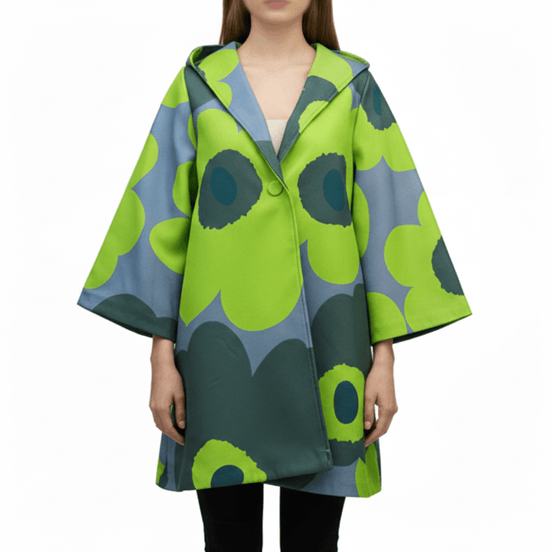 Cardigan verde fluid cu imprimeu floral - OK Lux. All rights reserved. - Cardigans - GREEN - 