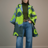 Cardigan verde fluid cu imprimeu floral - OK Lux. All rights reserved. - Cardigans - GREEN - 