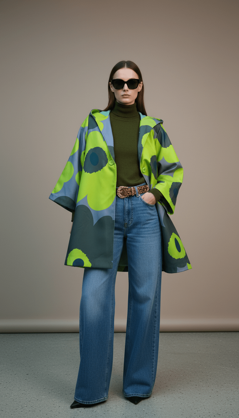 Cardigan verde fluid cu imprimeu floral - OK Lux. All rights reserved. - Cardigans - GREEN - 