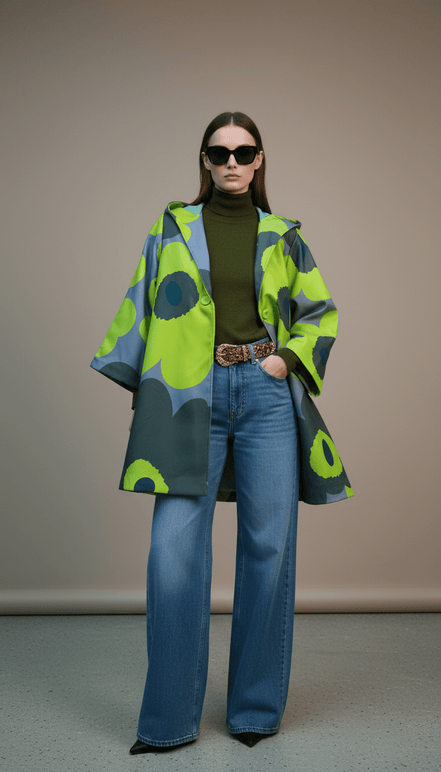 Cardigan verde fluid cu imprimeu floral - OK Lux. All rights reserved. - Cardigans - GREEN - 