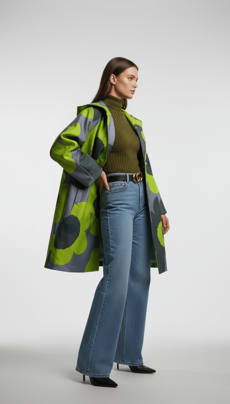 Cardigan verde fluid cu imprimeu floral - OK Lux. All rights reserved. - Cardigans - GREEN - 