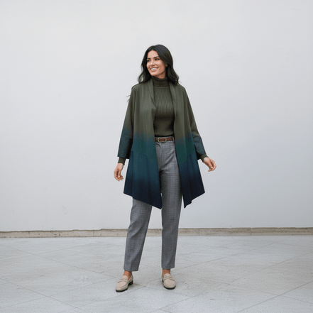 Cardigan verde kaki cu imprimeu, stil urban - OK Lux. All rights reserved. - Cardigans - KHAKI GREEN - 