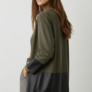 Cardigan verde kaki cu imprimeu, stil urban - OK Lux. All rights reserved. - Cardigans - KHAKI GREEN - 