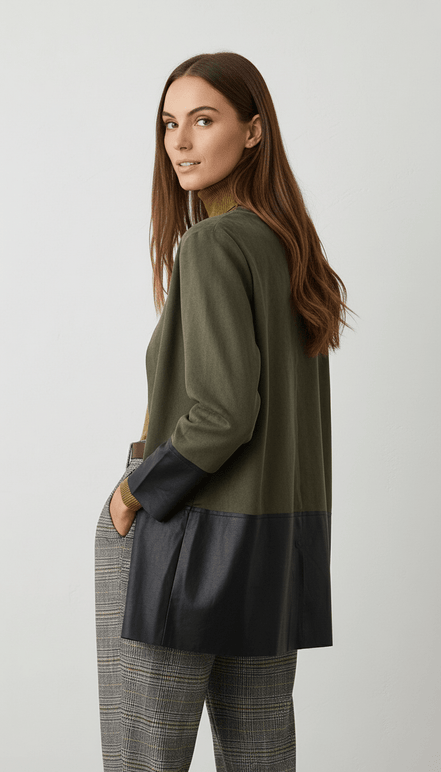 Cardigan verde kaki cu imprimeu, stil urban - OK Lux. All rights reserved. - Cardigans - KHAKI GREEN - 