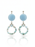 Cercei acvamarin 20 mm si larimar 4 mm - OK Lux. All rights reserved. - Earrings - 8CM - 
