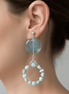 Cercei Acvamarin 20mm și Larimar 4mm cu Argint 925 - Bijuterie Handmade Laura Stoica - OK Lux. All rights reserved. - Earrings - 8CM - 