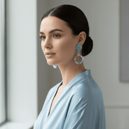 Cercei Acvamarin 20mm și Larimar 4mm cu Argint 925 - Bijuterie Handmade Laura Stoica - OK Lux. All rights reserved. - Earrings - 8CM - 