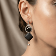 Cercei Agate Dantelate și Onix Mat cu Argint 925 - Bijuterie Handmade - OK Lux. All rights reserved. - Earrings - 