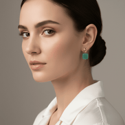 Cercei Amazonit Natural - Bijuterie Handmade Placată cu Aur - OK Lux. All rights reserved. - Earrings - 