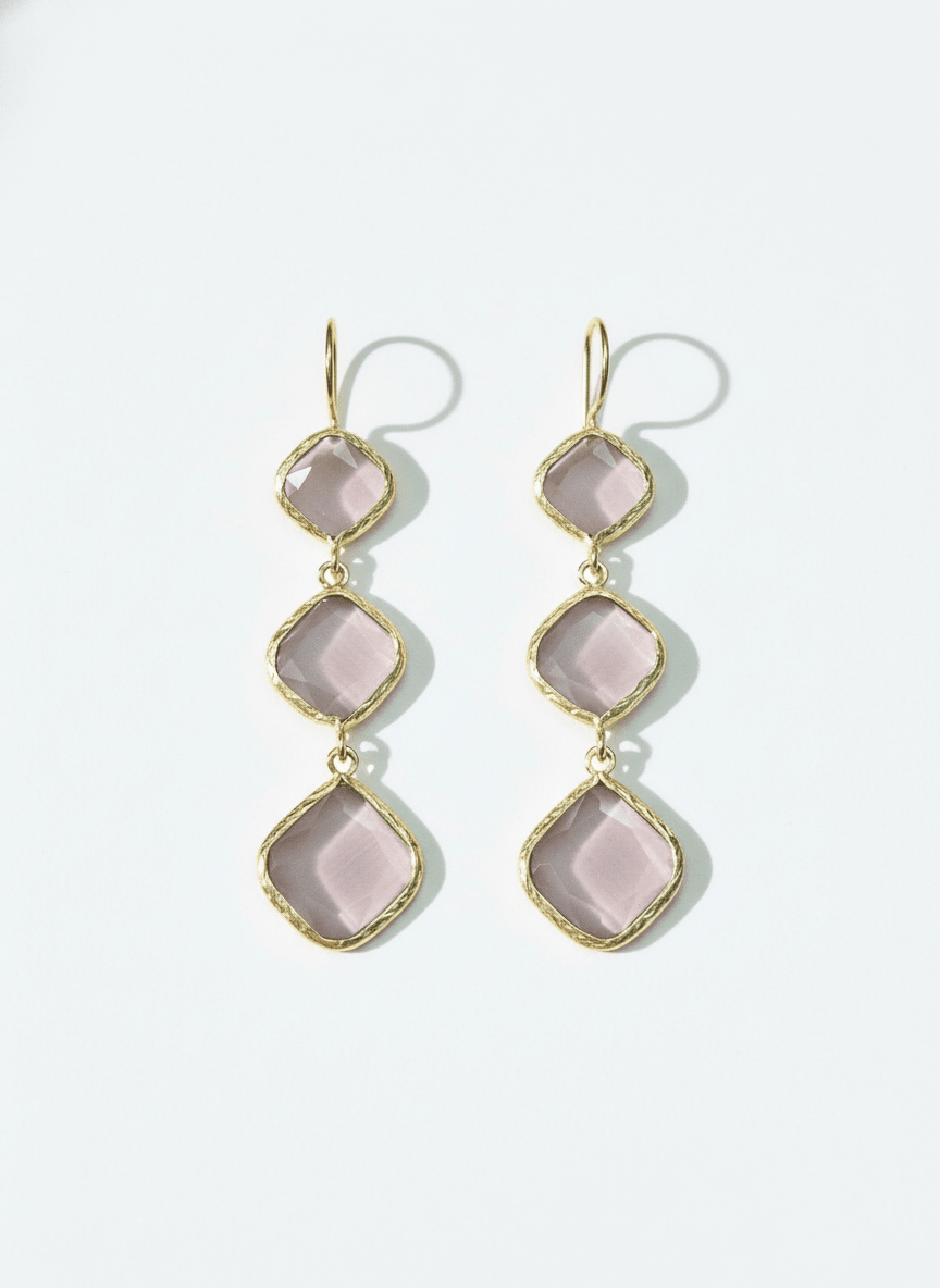 Cercei Cat Eye Drop – Aur 24K - OK Lux. All rights reserved. - Earrings - 