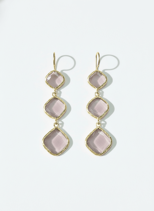 Cercei Cat Eye Drop – Aur 24K - OK Lux. All rights reserved. - Earrings - 