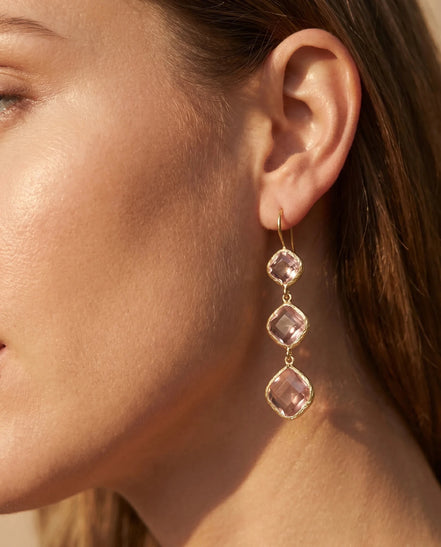 Cercei Cat Eye Drop – Oțel placat Aur 24K - OK Lux. All rights reserved. - Earrings - 