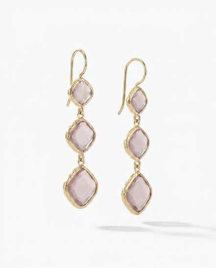 Cercei Cat Eye Drop – Oțel placat Aur 24K - OK Lux. All rights reserved. - Earrings - 