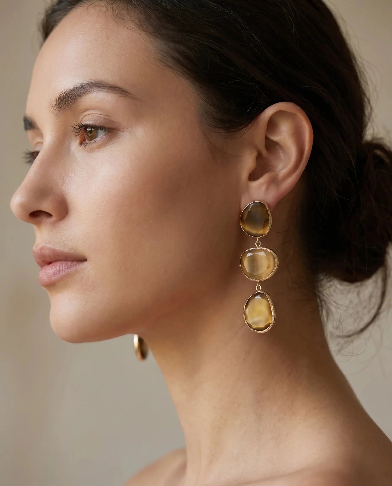 Cercei Cat Eye Elegance – Oțel placat Aur 24K - OK Lux. All rights reserved. - Earrings - 