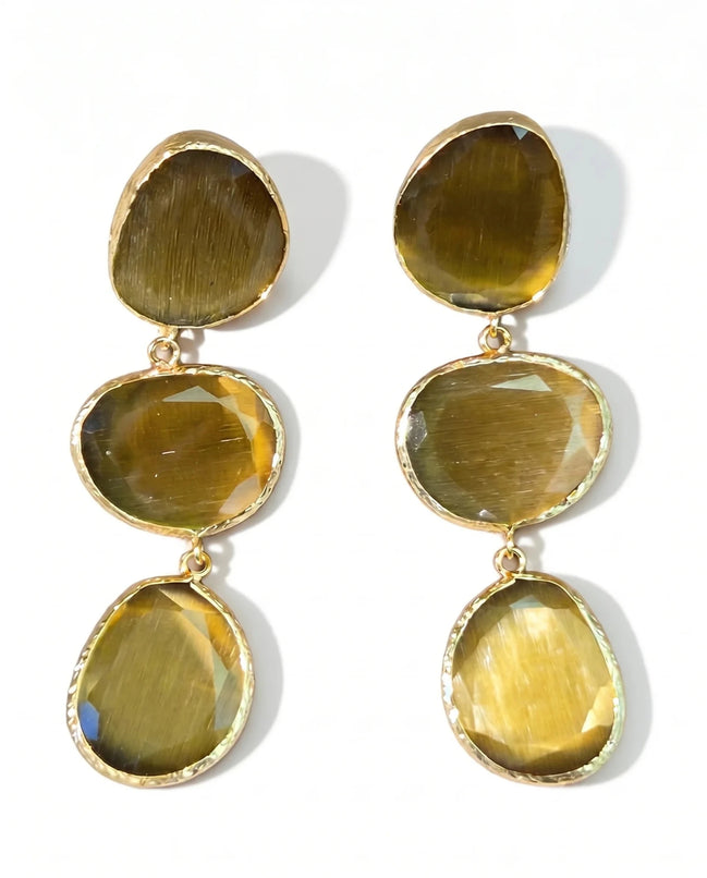 Cercei Cat Eye Elegance – Oțel placat Aur 24K - OK Lux. All rights reserved. - Earrings - 