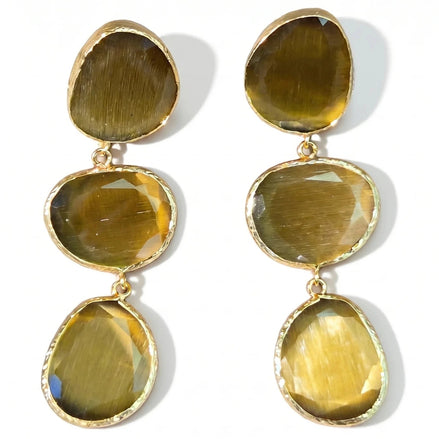 Cercei Cat Eye Elegance – Oțel placat Aur 24K - OK Lux. All rights reserved. - Earrings - 