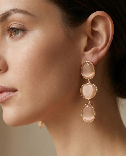 Cercei Cat Eye Elegance – Oțel placat Aur 24K - OK Lux. All rights reserved. - Earrings - 