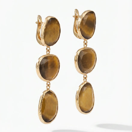 Cercei Cat Eye Elegance – Oțel placat Aur 24K - OK Lux. All rights reserved. - Earrings - 