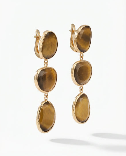 Cercei Cat Eye Elegance – Oțel placat Aur 24K - OK Lux. All rights reserved. - Earrings - 