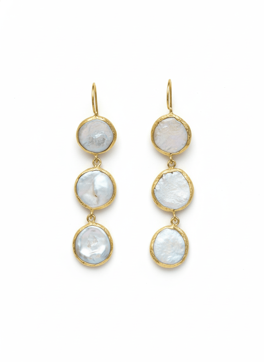 Cercei Classic Pearl – Aur 24K - OK Lux. All rights reserved. - Earrings - 