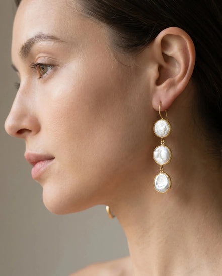 Cercei Classic Pearl – Oțel placat Aur 24K - OK Lux. All rights reserved. - Earrings - 