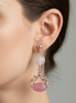 Cercei Cuarț Roz 12mm, Agate Roz 12mm și Cristale 8mm cu Argint 925 - Bijuterie Handmade Laura Stoica - OK Lux. All rights reserved. - Earrings - 6 CM - 