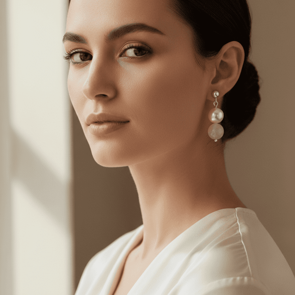 Cercei Cuarț Roz și Perle Naturale de Cultură cu Argint 925 - Bijuterie Handmade Laura Stoica - OK Lux. All rights reserved. - Earrings - 