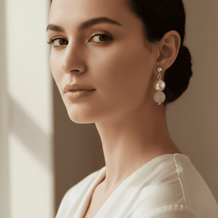 Cercei Cuarț Roz și Perle Naturale de Cultură cu Argint 925 - Bijuterie Handmade Laura Stoica - OK Lux. All rights reserved. - Earrings - 