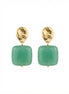 Cercei din amazonit cu tortite din otel placat cu aur - OK Lux. All rights reserved. - Earrings - 
