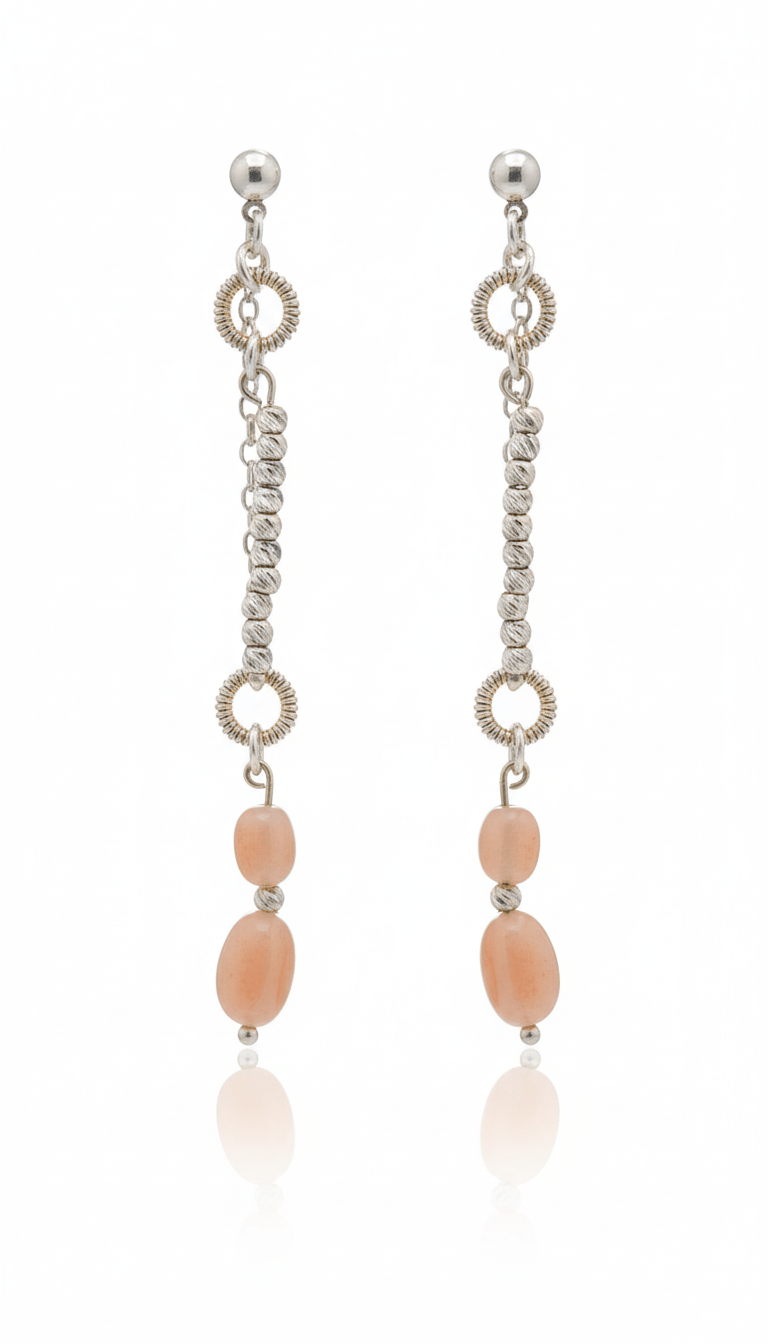 Cercei din argint 925 cu ametist, cristale ochi de pisică și aragonit - OK Lux. All rights reserved. - Earrings - 